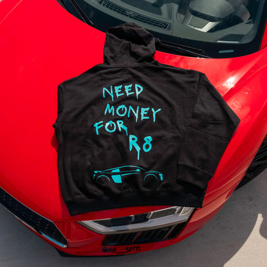 Mikina NEED MONEY FOR R8 (Černá)